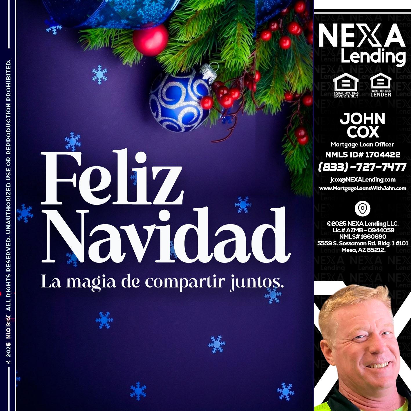 FELIZ NAVIDAD - John Cox -Mortgage Loan Officer