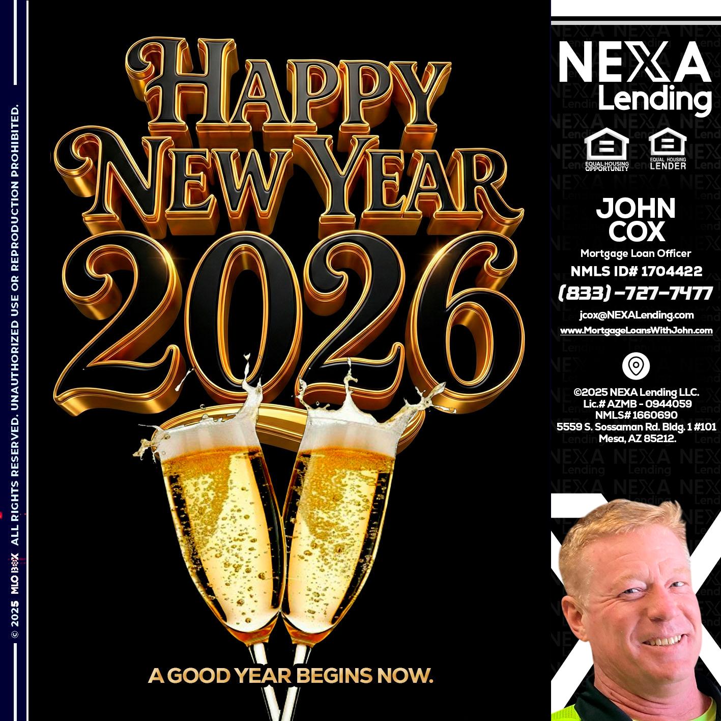 happy new year 2026 - John Cox -Mortgage Loan Officer