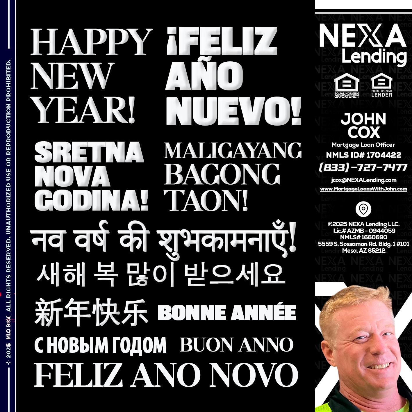 HAPPY NEW YEAR - John Cox -Mortgage Loan Officer