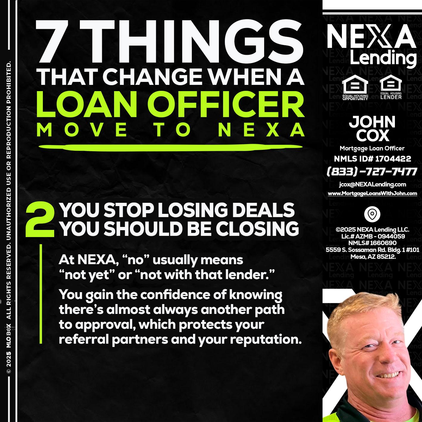 7 THINGS (2) - John Cox -Mortgage Loan Officer