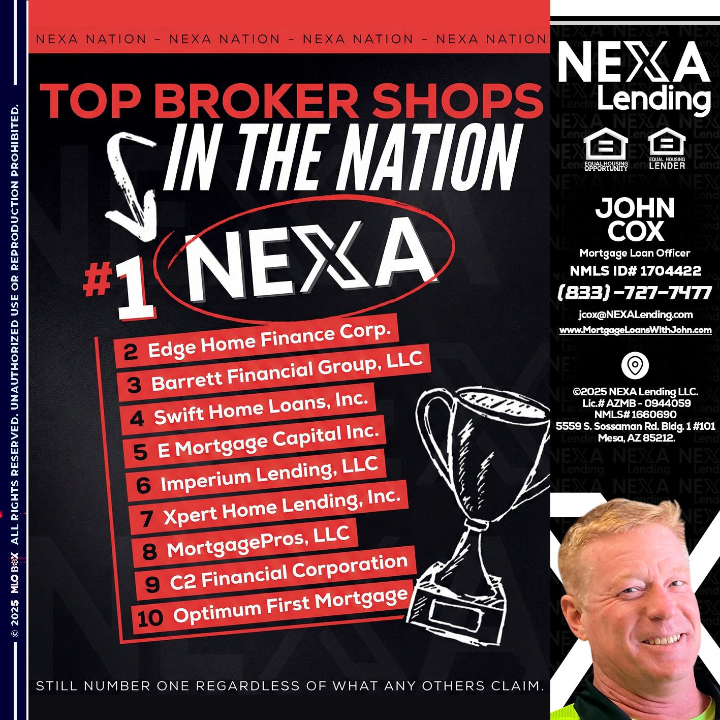 top broker - John Cox -Mortgage Loan Officer