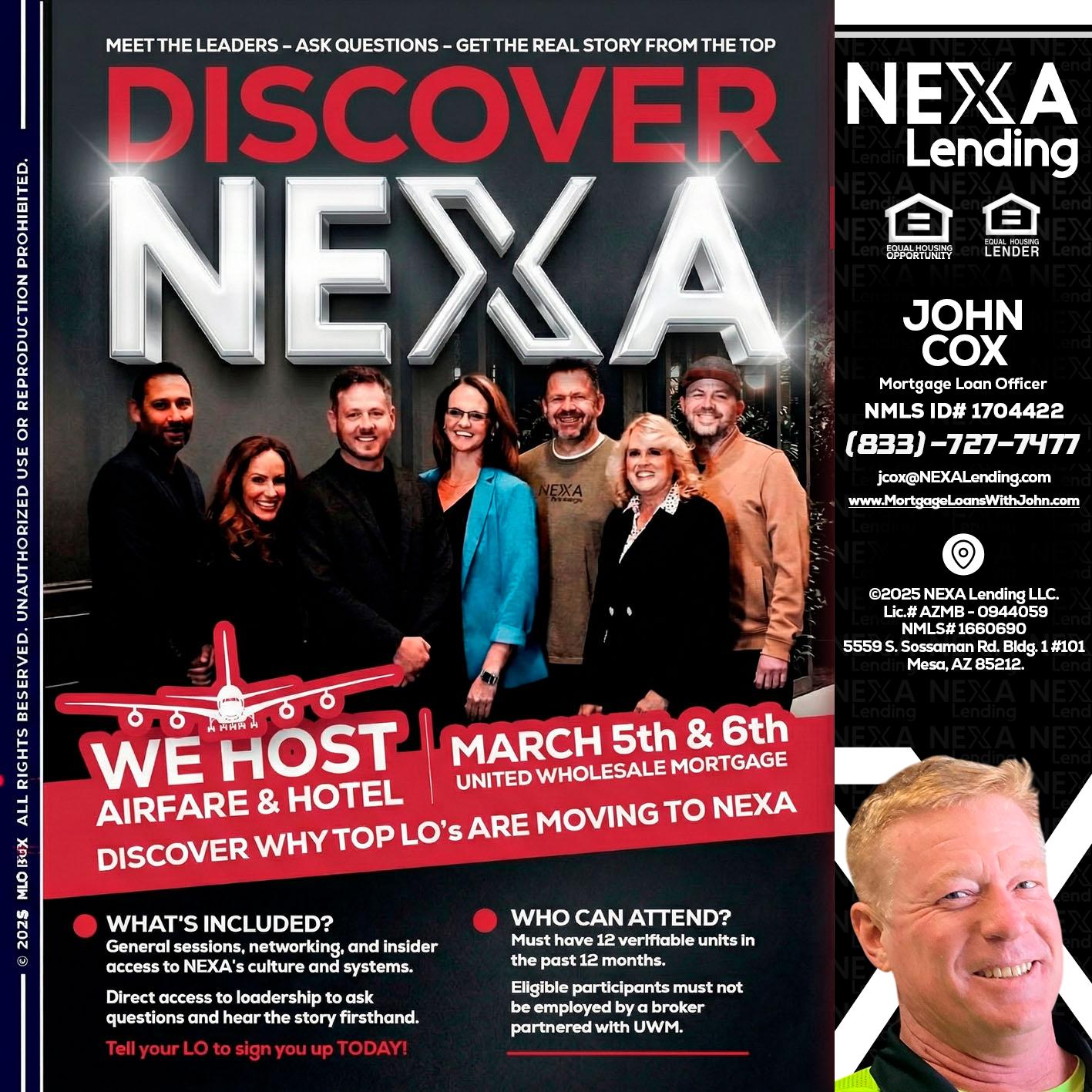 DISCOVER NEXA - John Cox -Mortgage Loan Officer