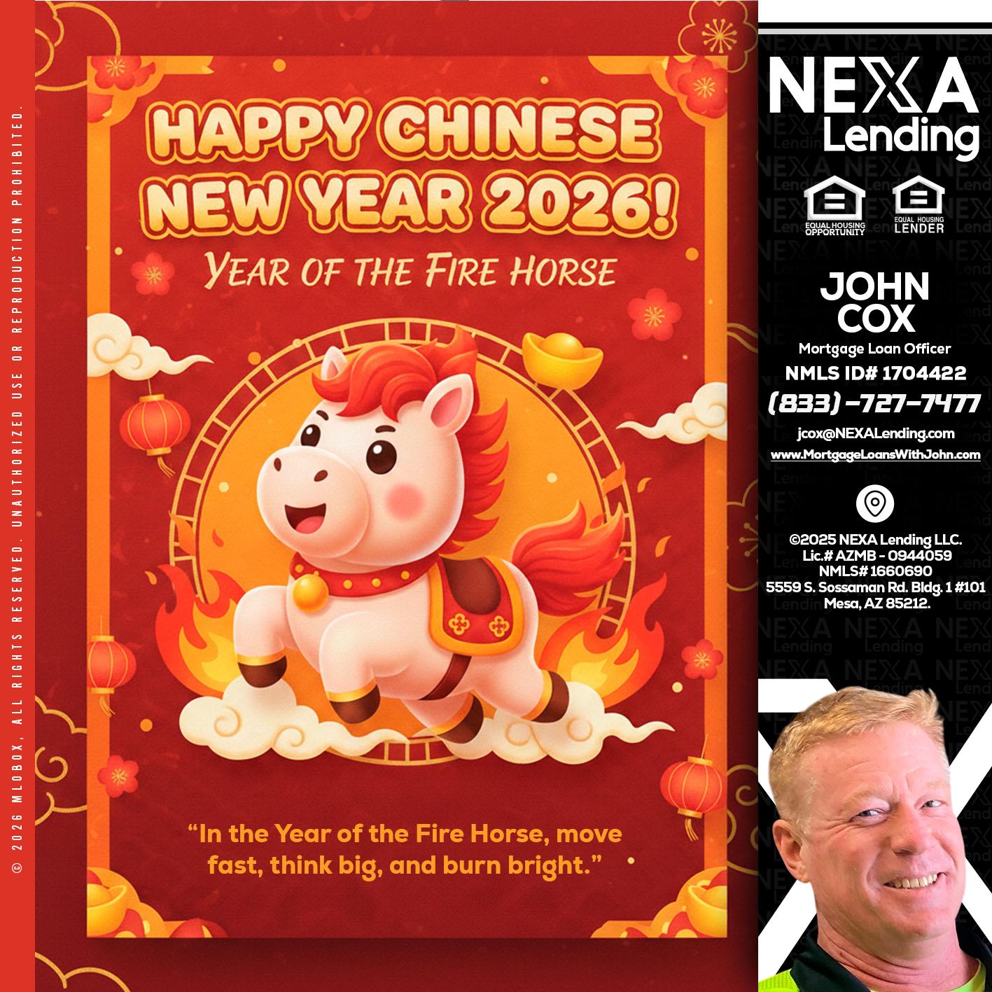 happy Chinese new year - John Cox -Mortgage Loan Officer