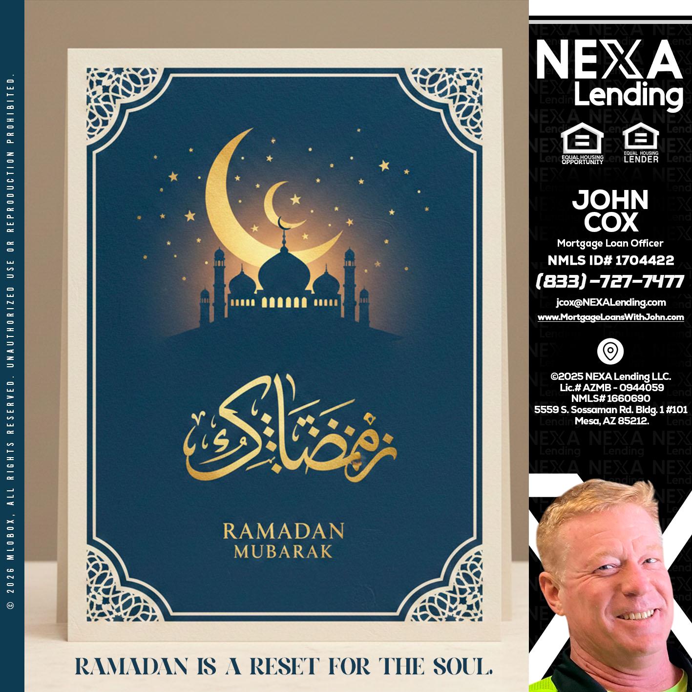 HAPPY RAMADAN - John Cox -Mortgage Loan Officer