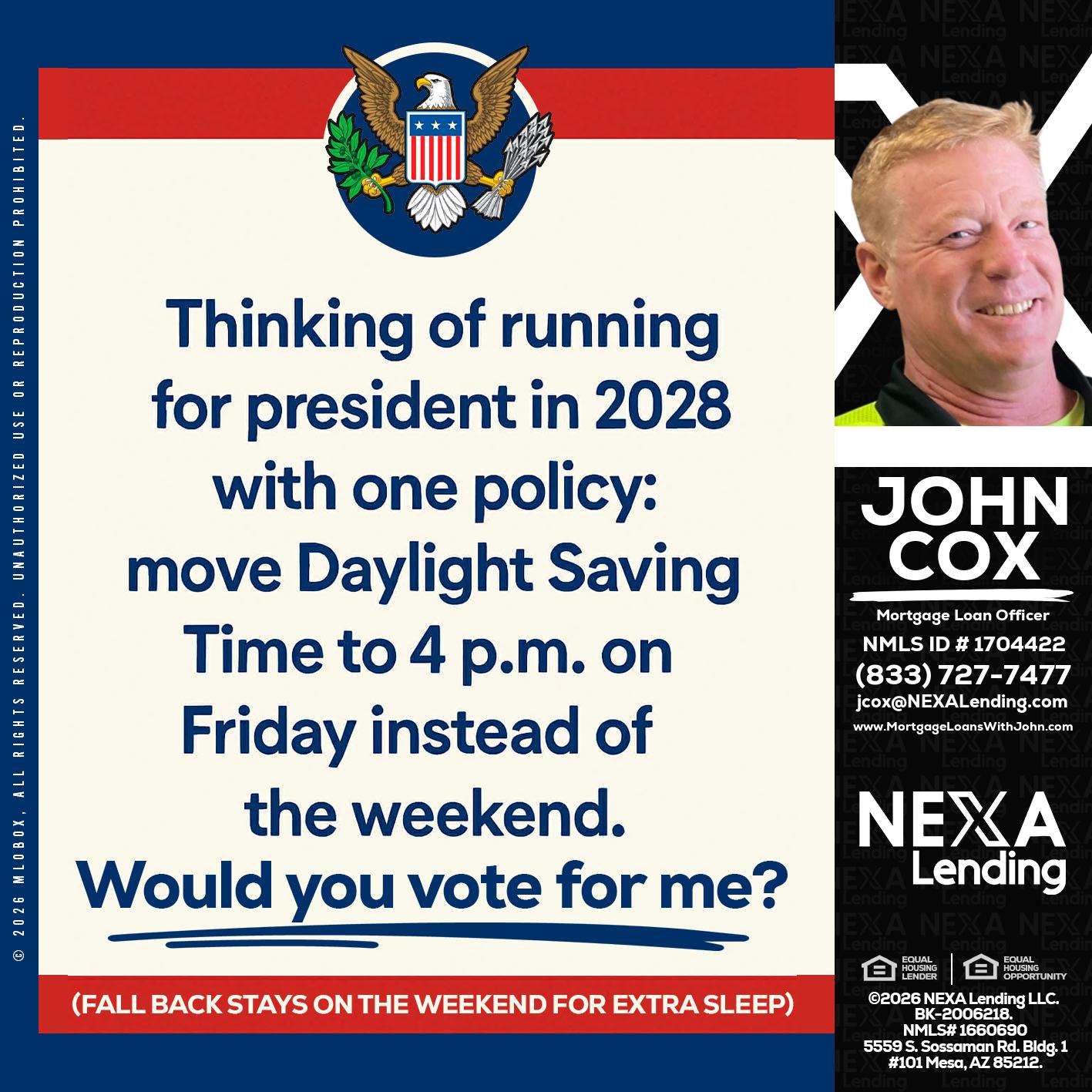 THINKING OF RUNING - John Cox -Mortgage Loan Officer