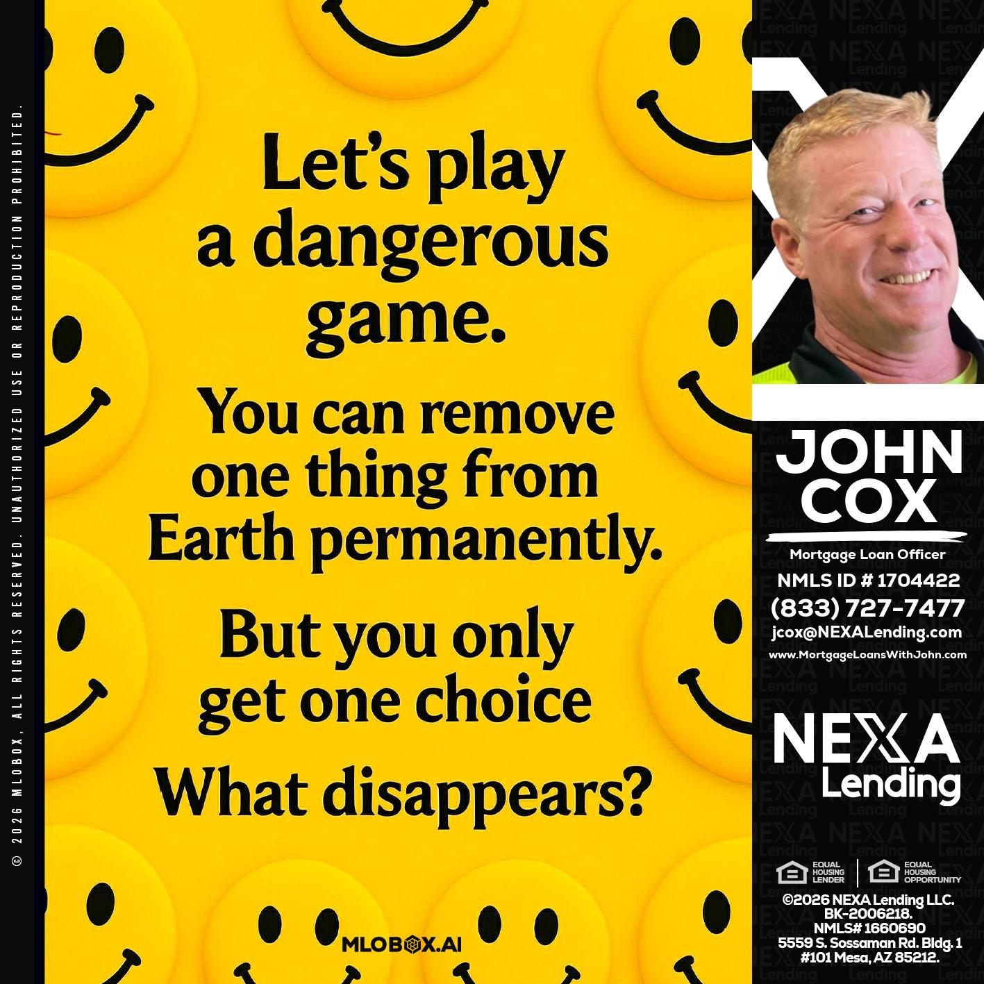 LETS PLAY - John Cox -Mortgage Loan Officer