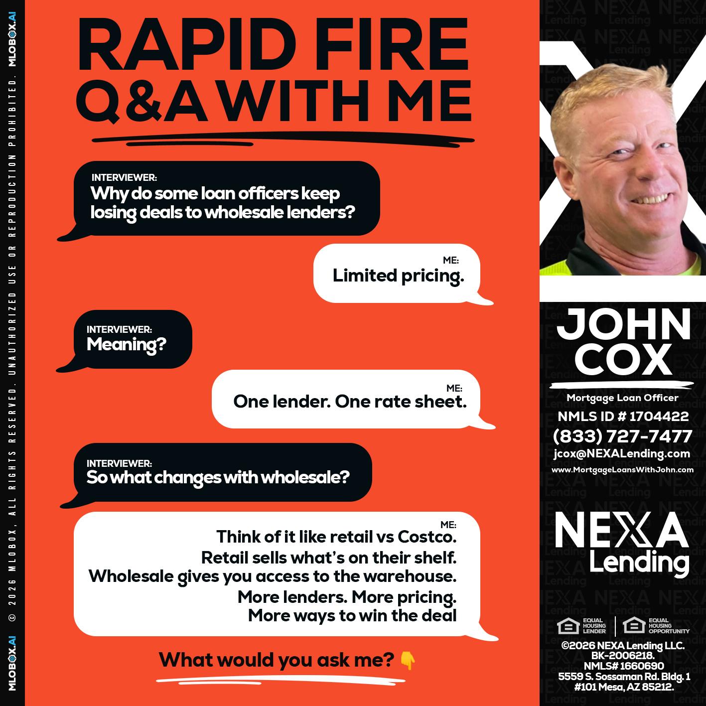Q&A - John Cox -Mortgage Loan Officer
