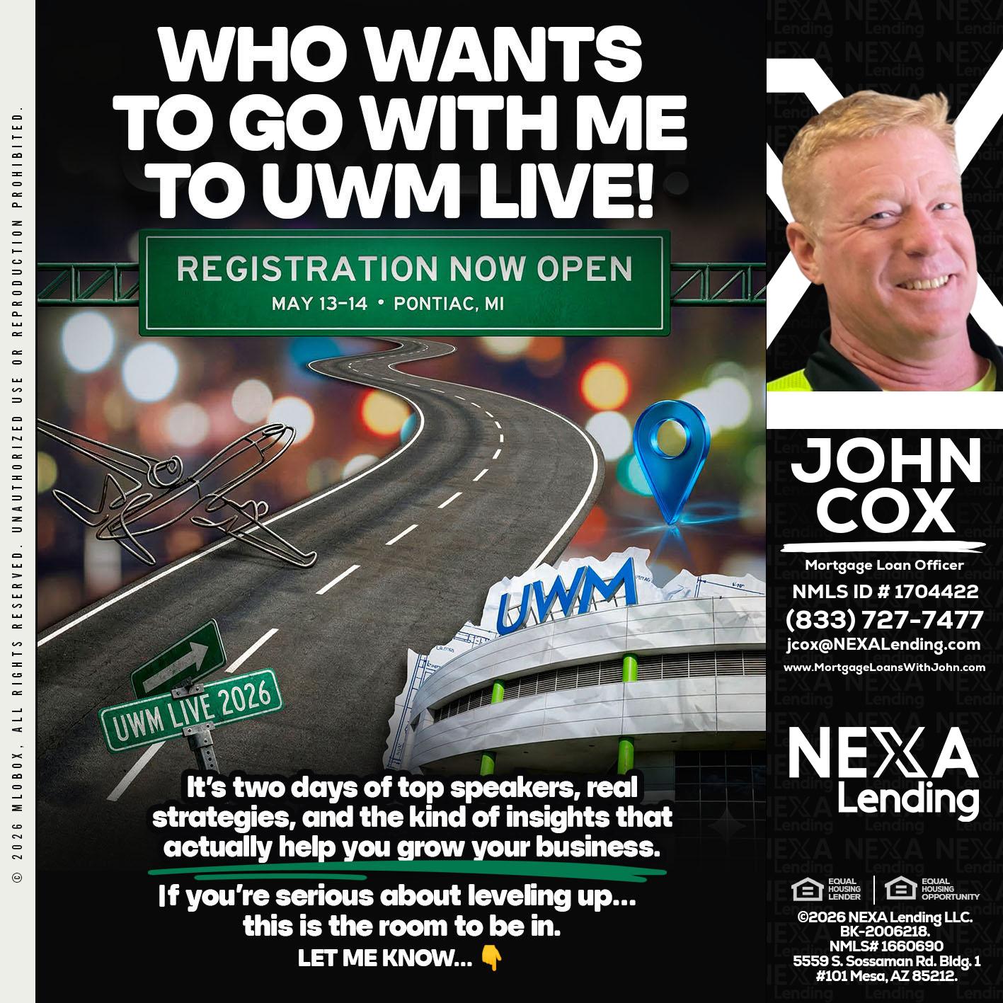 WHO WANTS - John Cox -Mortgage Loan Officer