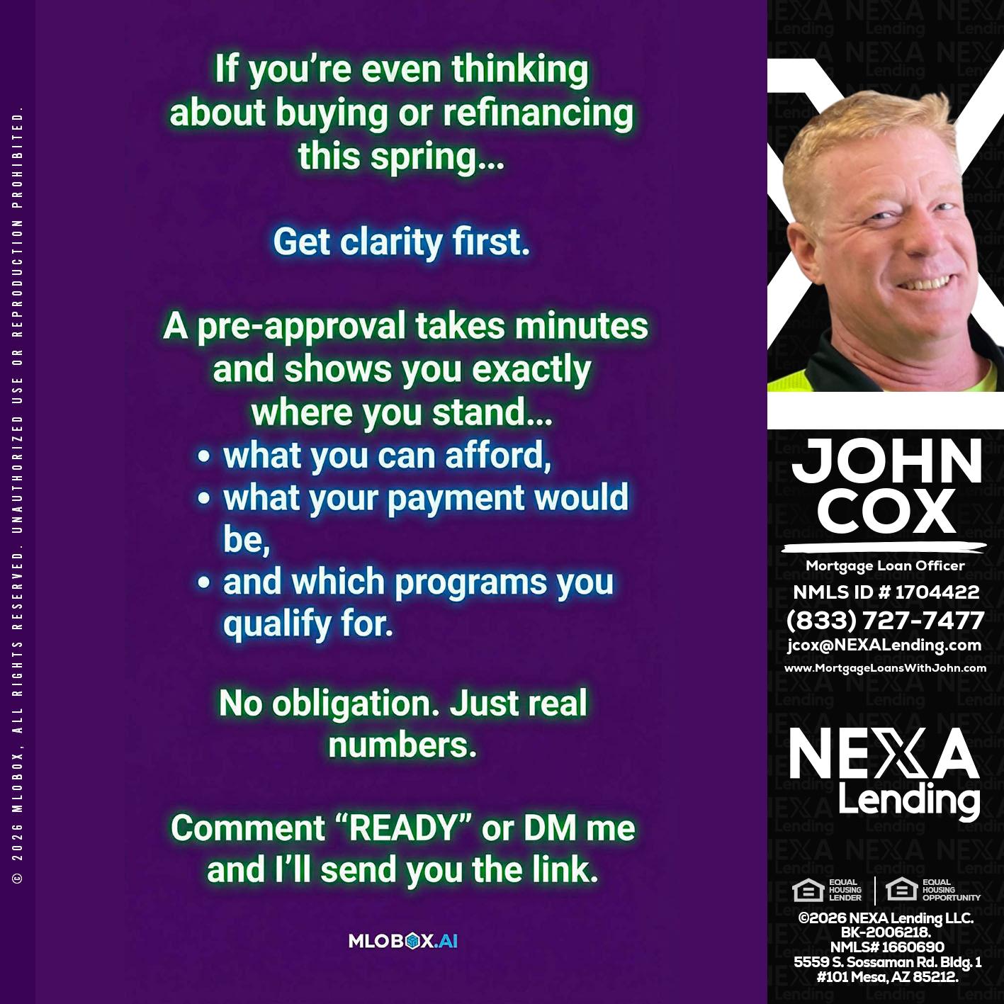 IF YOU THINKING - John Cox -Mortgage Loan Officer