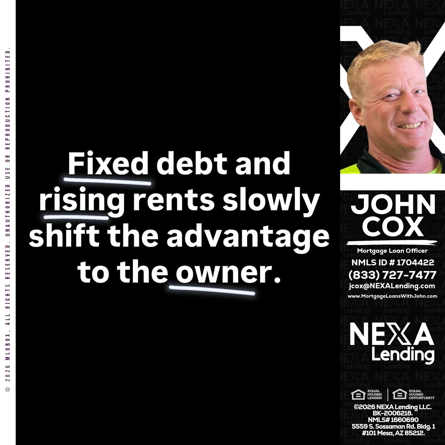 FIXED DEBT - John Cox -Mortgage Loan Officer
