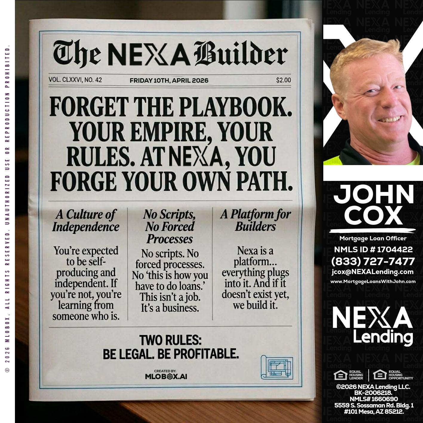 THE NEXA BUILDER - John Cox -Mortgage Loan Officer