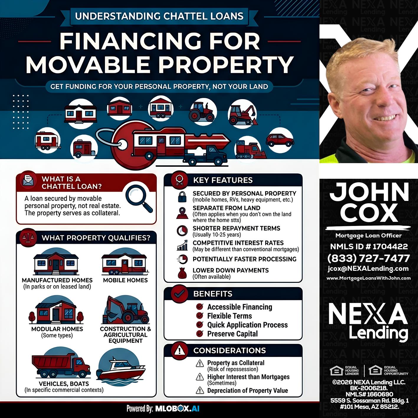 Chattel Loans - John Cox -Mortgage Loan Officer
