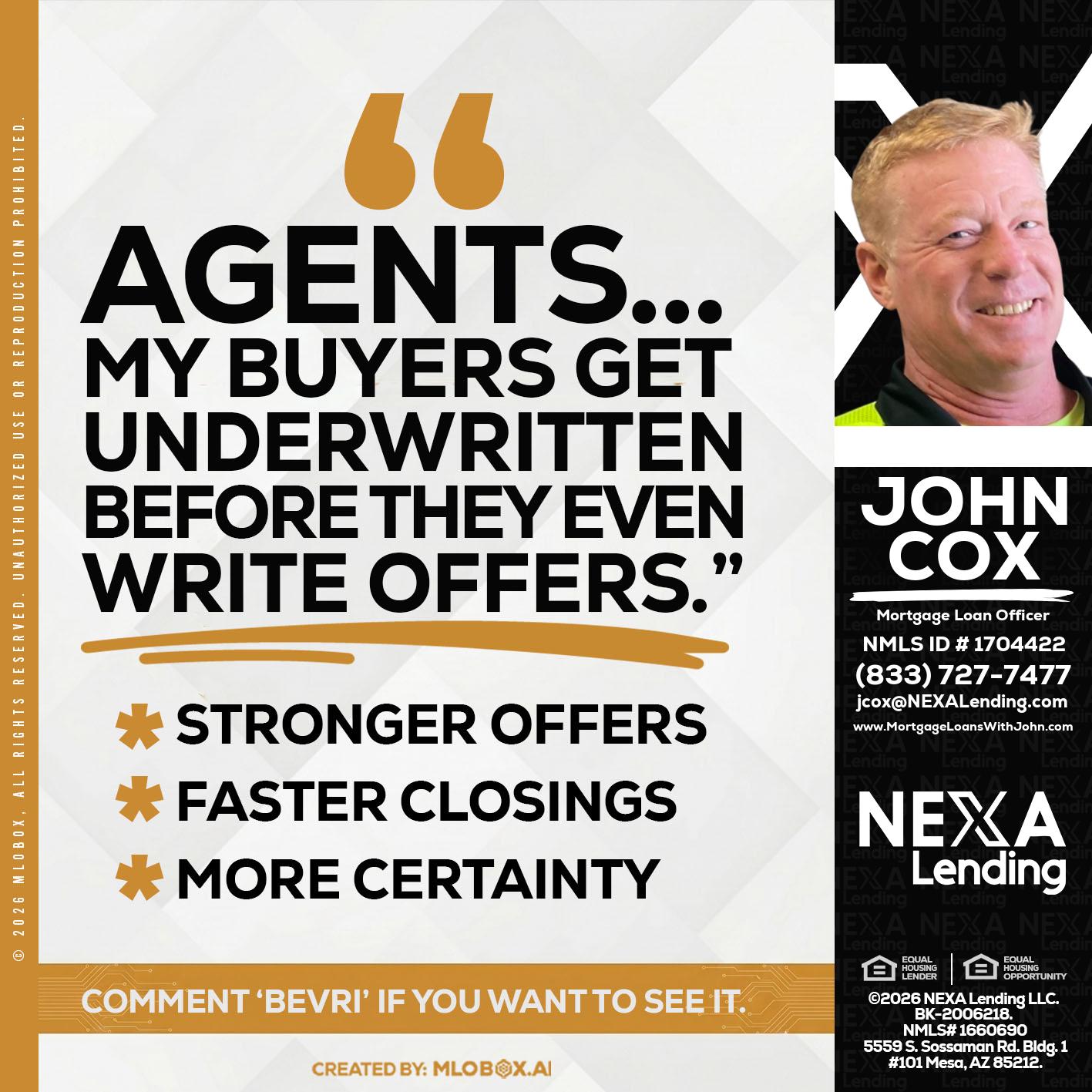 agents - John Cox -Mortgage Loan Officer