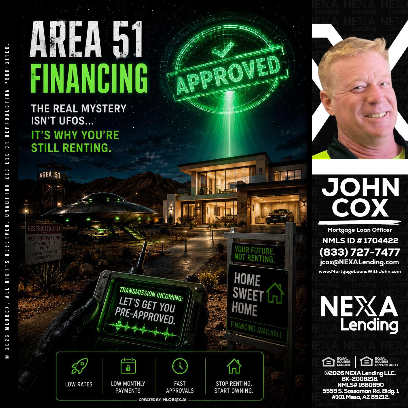 AREA 51 - John Cox -Mortgage Loan Officer