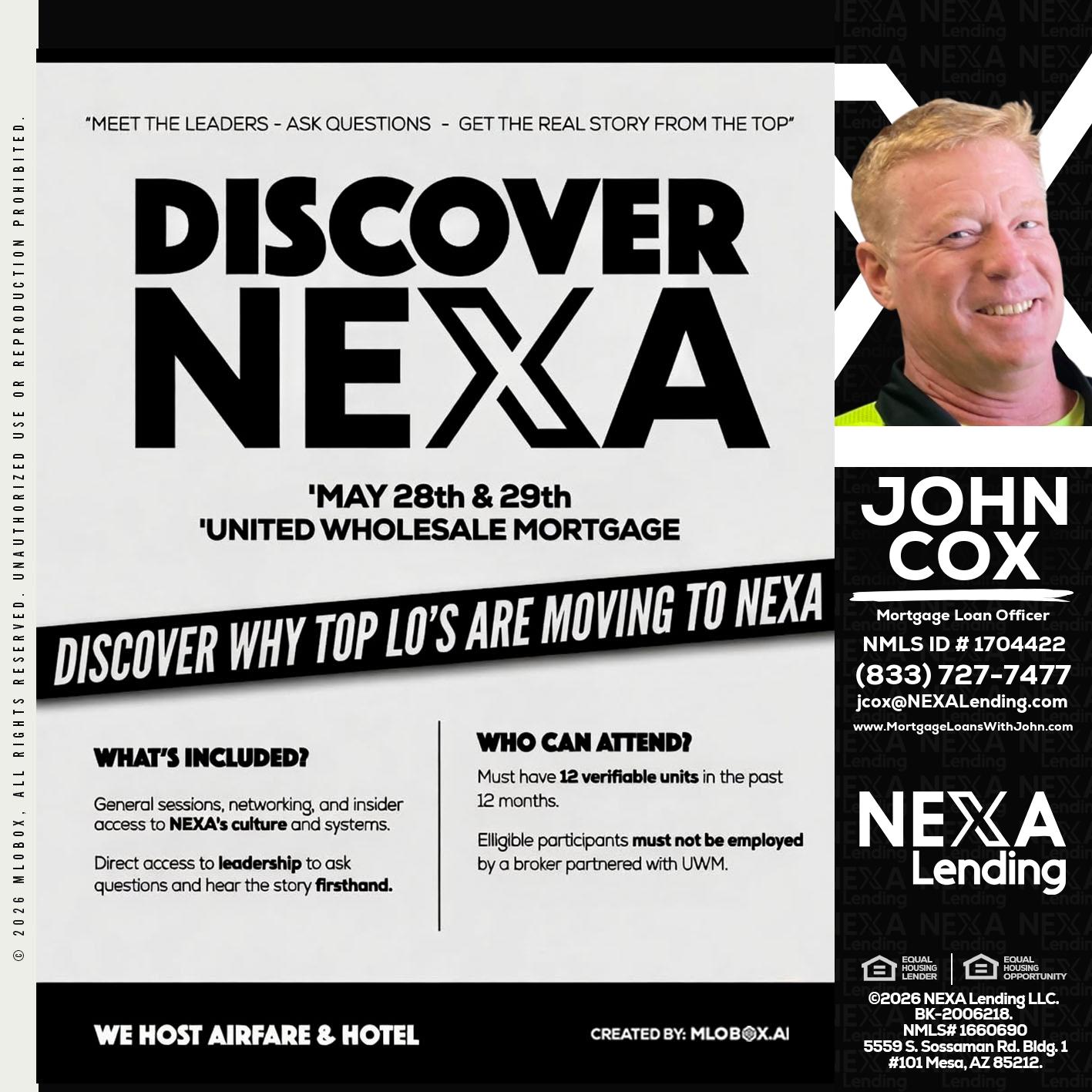 DISCOVER NEXA - John Cox -Mortgage Loan Officer
