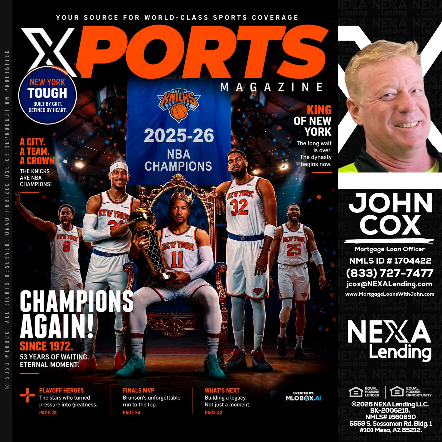 XPORTS MAGAZINE - John Cox -Mortgage Loan Officer